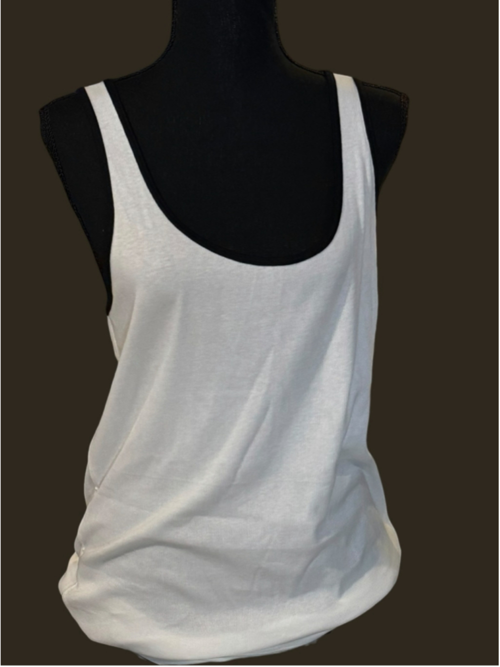 A New Day White Tank Top Black Trim Women's XL NWT